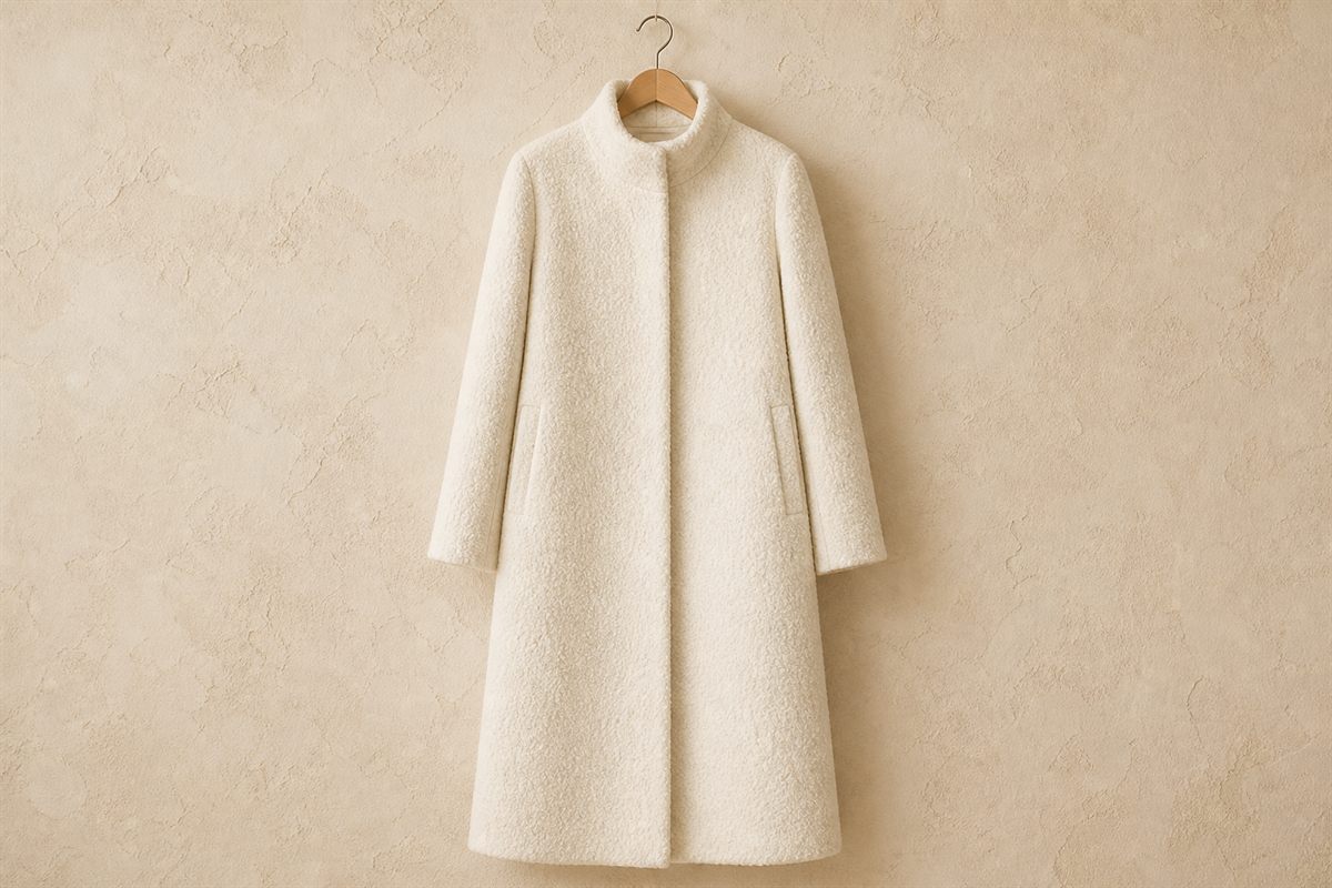 Manteau Long Laine Bouclee